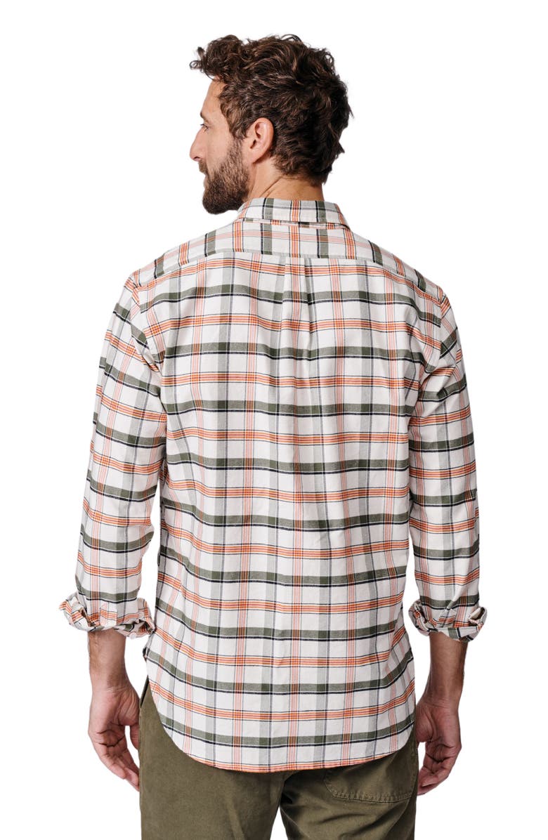 Aubin Merton Brushed Oxford Button Down Shirt, Alternate, color, Vintage White Check