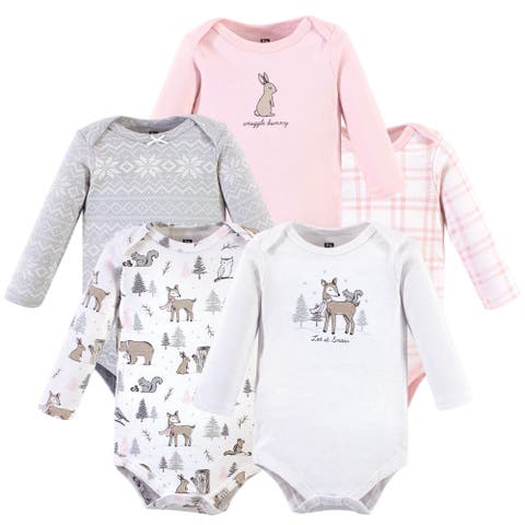 Everyday Long-sleeve Cotton Bodysuits Bundle Of 5 (baby)