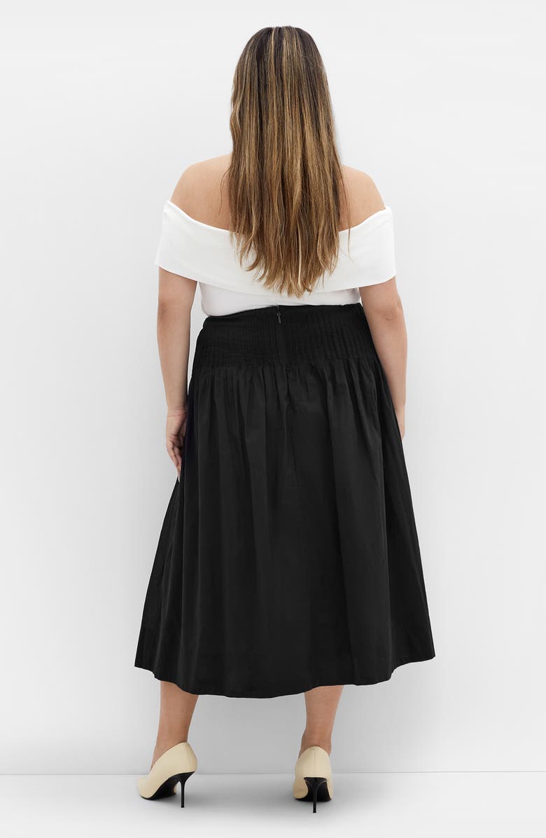 City Chic Haven Pleated Midi A-Line Skirt, Alternate, color, 