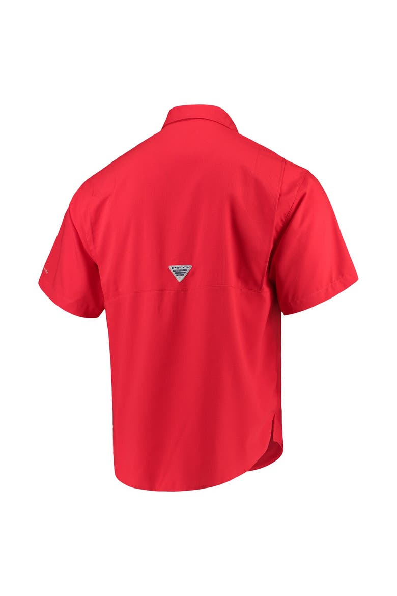 Men's Columbia Red Georgia Bulldogs Team PFG Tamiami Omni-Shade Button-Down Shirt, Alternate, color, Red