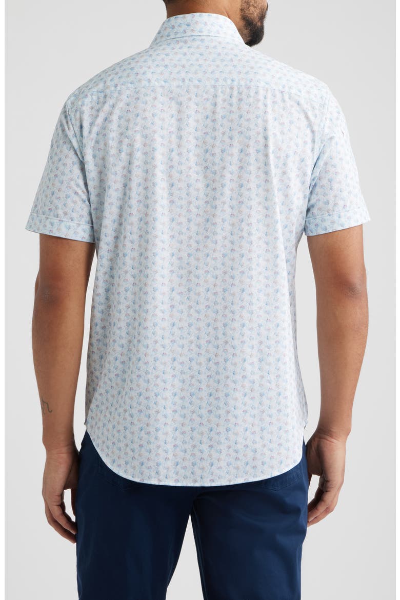 Miles OoohCotton® Floral Short Sleeve Button-Up Shirt, Alternate, color, VISTA BLUE