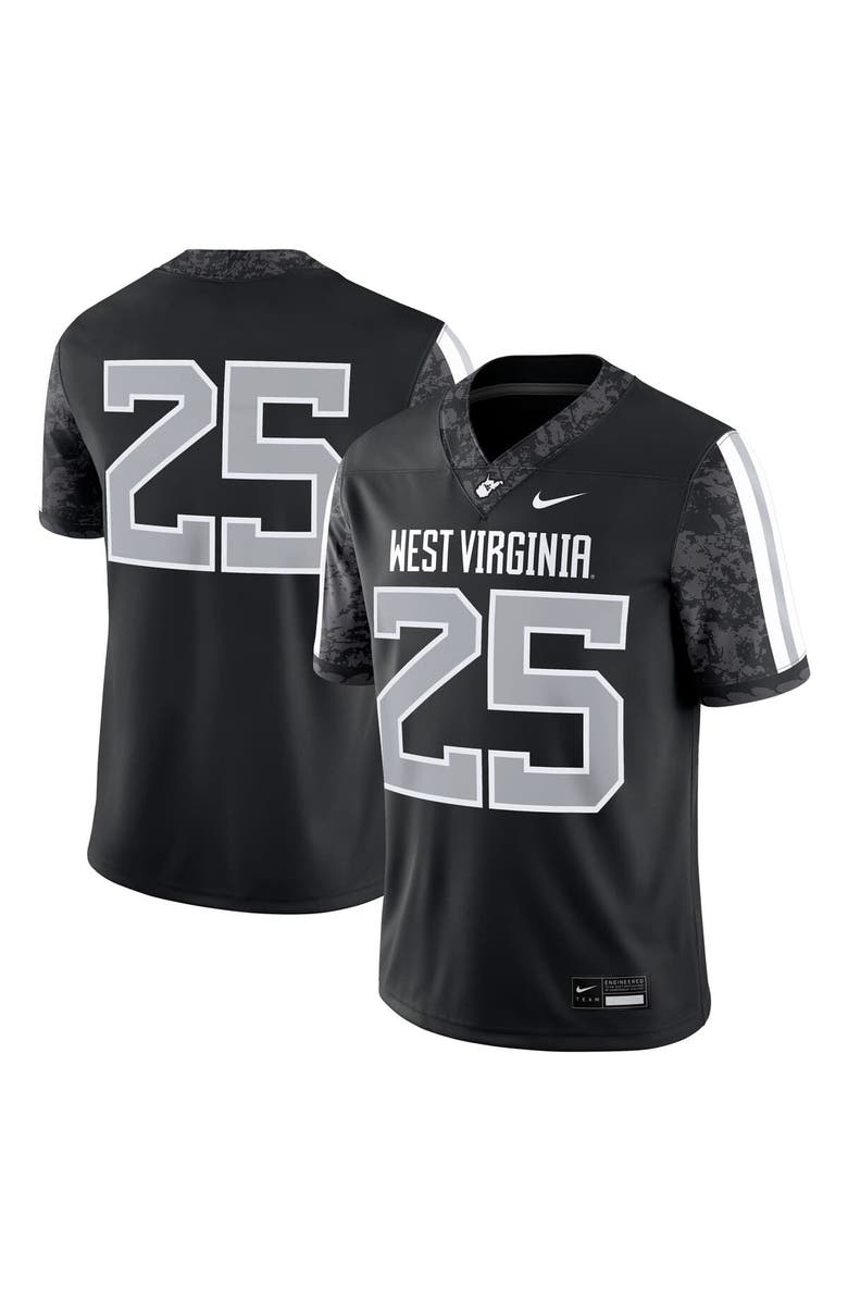 Nike Men's Nike #25 Black West Virginia Mountaineers Alternate Game Jersey, Main, color, Black
