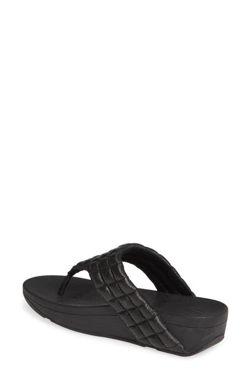 Fitflop Lulu Padded Shimmy Suede Flip Flop In All Black Suede