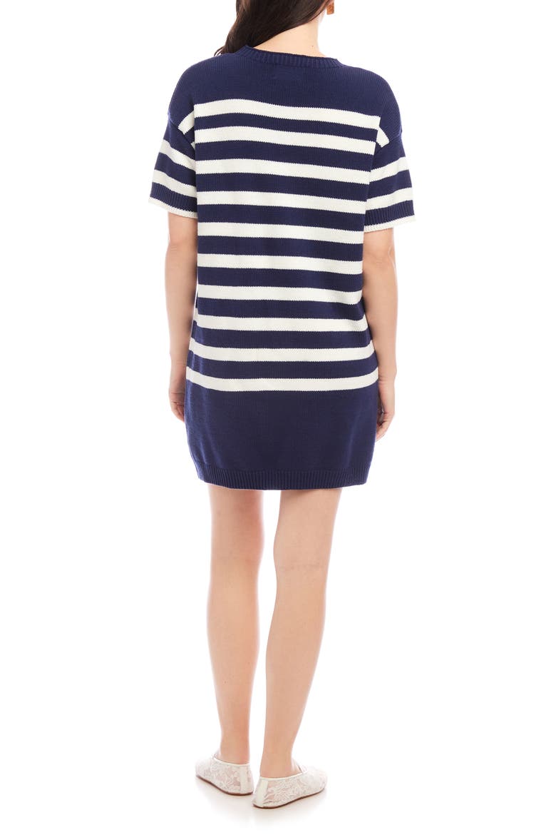 Georgette Stripe Cotton Blend Sweater Dress, Alternate, color, STRIPE