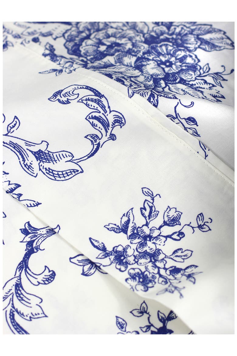 Toile Print 400 Thread Count Cotton Sheet Set, Alternate, color, NAVY