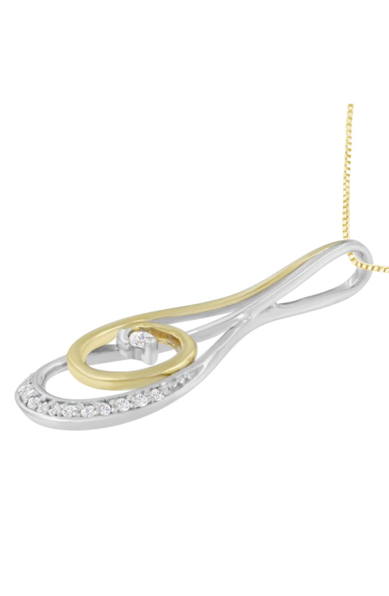 Haus of Brilliance Espira 10K Two-Tone Gold Round Cut Diamond Sparkling Spiral Pendant Necklace, Alternate, color, Yellow