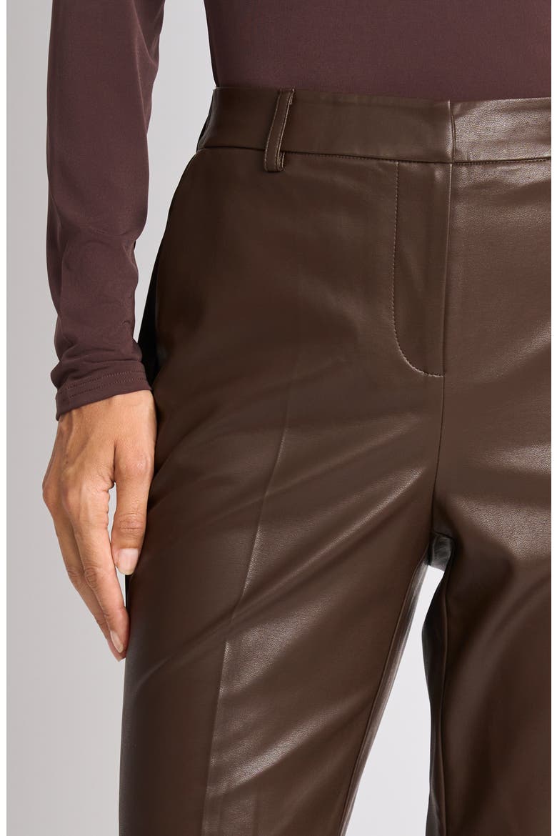Faux Leather Tailored Ankle Straight Leg Pants, Alternate, color, DELICIOSO