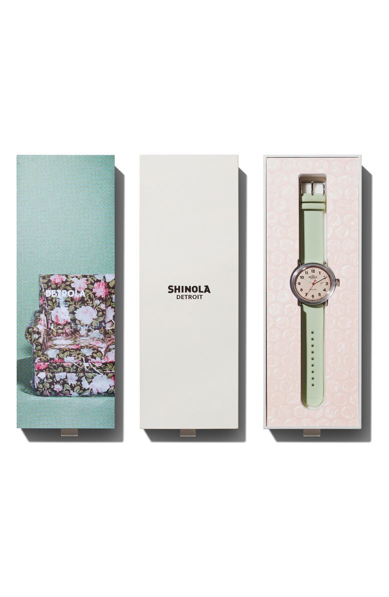 Shinola Detrola The Mint Condition Silicone Strap Watch, 43mm, Alternate, color, 