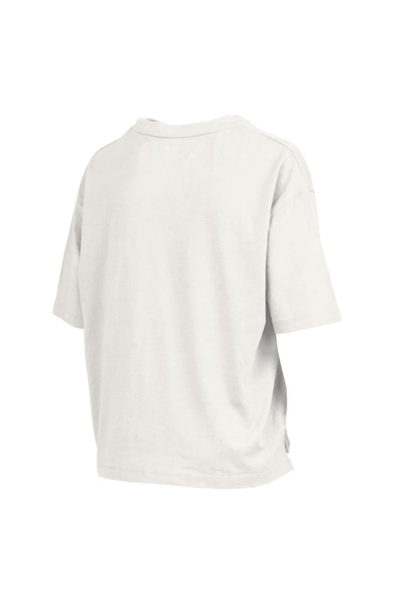 PRESSBOX Women's Pressbox White Texas Longhorns Nelson Arch Over Logo Waist Length Oversized Slub T-Shirt, Alternate, color, White