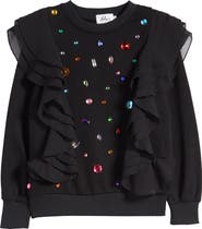 Lola + The Boys Ruffle Rainbow Gem Shirt