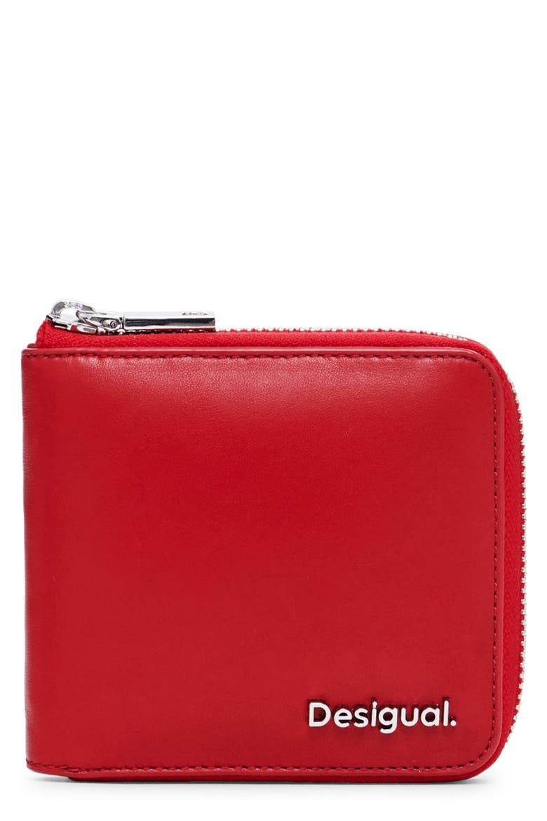 Medium Leather Wallet, Main, color, RED