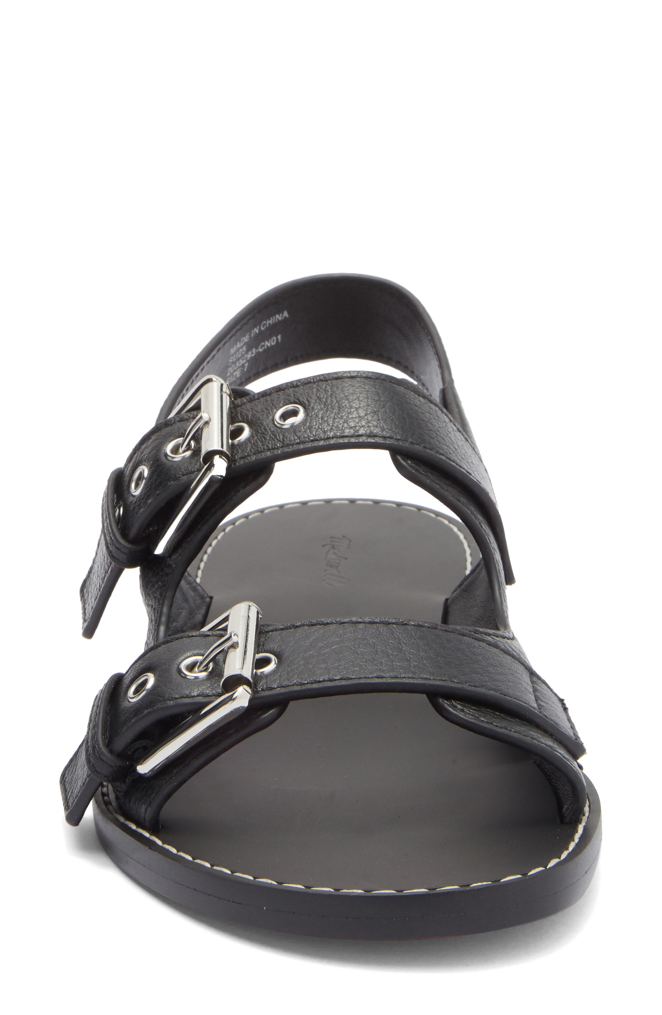 Madewell Indie Buckle Sandal, Alternate, color, True Black