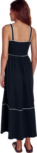 Smocked Bodice Cotton Blend Maxi Sundress