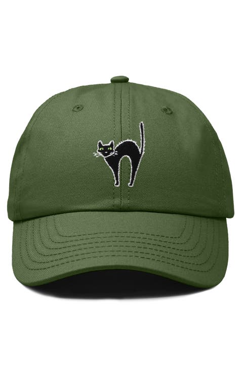 Black Cat Embroidered Casual Hat