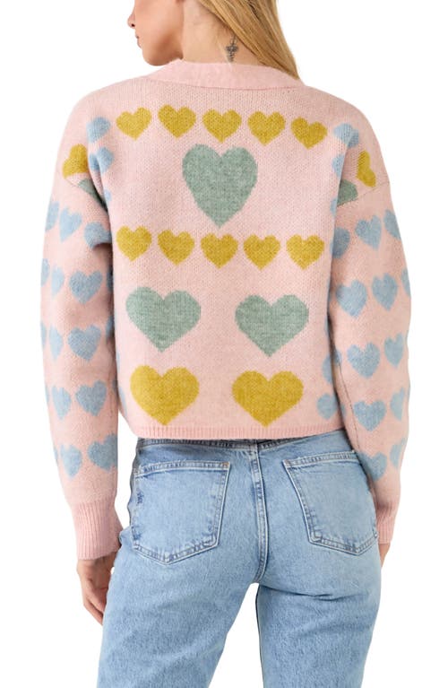 Free The Roses Pastel Heart Cardigan Sweater In Multi