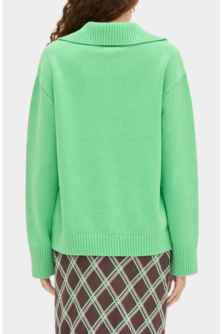 Judith Johnny Collar Sweater, Alternate, color, BIO GREEN