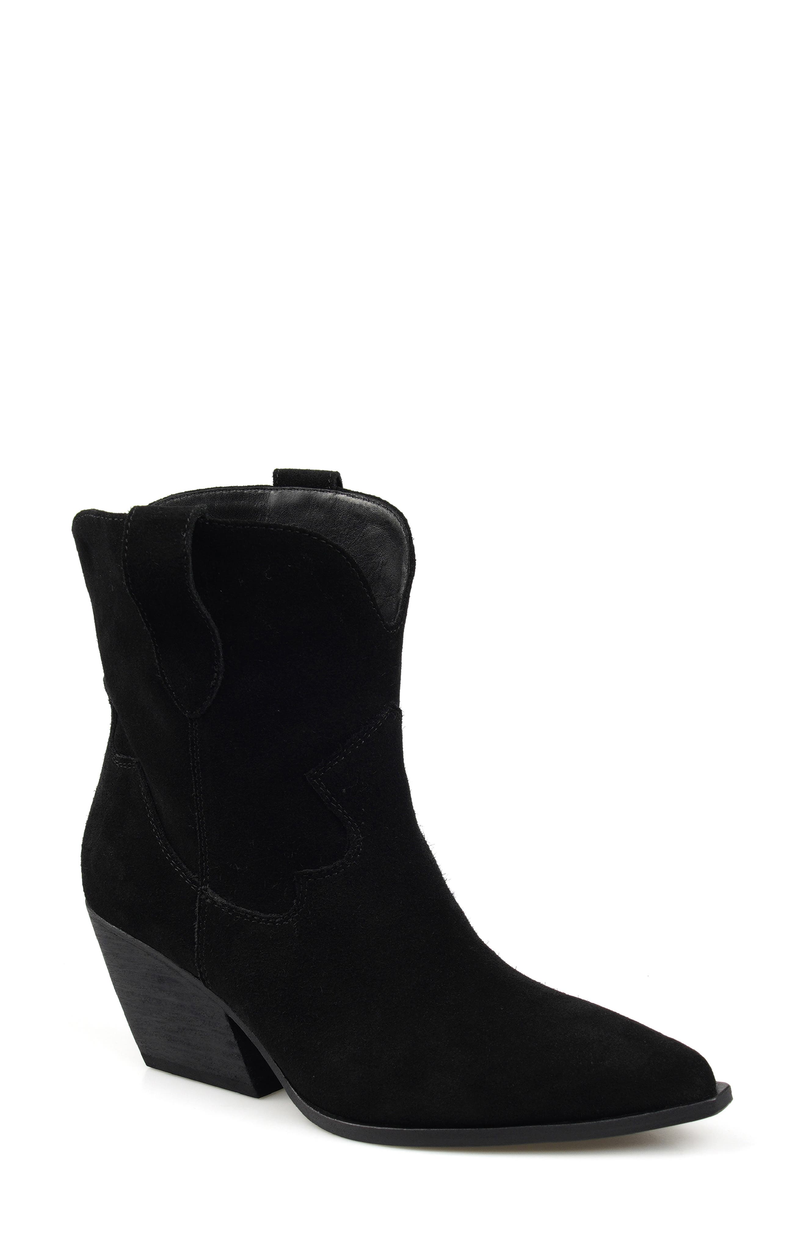 ZIGI Victoryy Pointed Toe Western Boot, Main, color, Black Suede