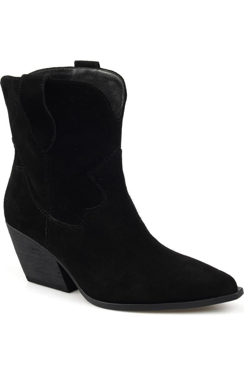ZIGI Victoryy Pointed Toe Western Boot, Main, color, Black Suede