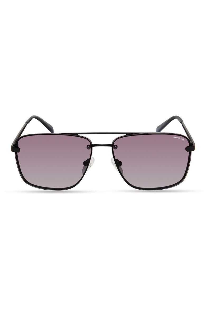 61mm Navigator Sunglasses, Main, color, SHINY BLACK / GRADIENT