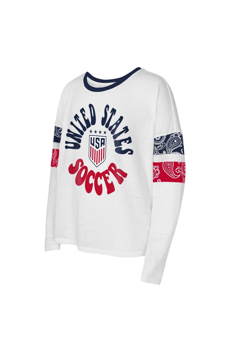 Outerstuff Girl's Ash USWNT Team First Long Sleeve T-Shirt, Alternate, color, 