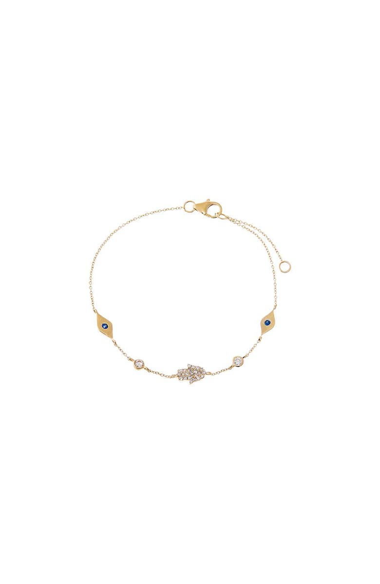 BY ADINA EDEN Diamond Protection Motif Bracelet 14K, Main, color, 14K Gold