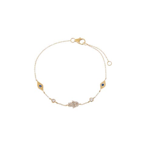 Diamond Protection Motif Bracelet 14K