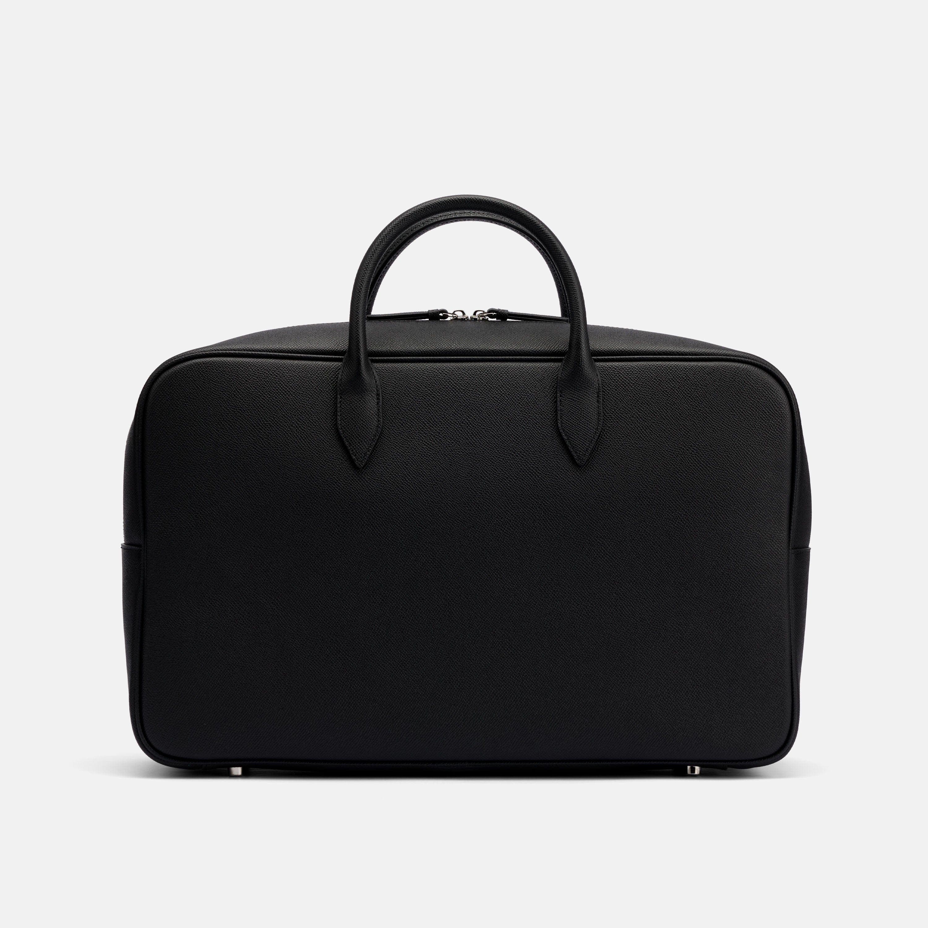 Pebble Calf Leather Briefcase Duffle, Alternate, color, Black