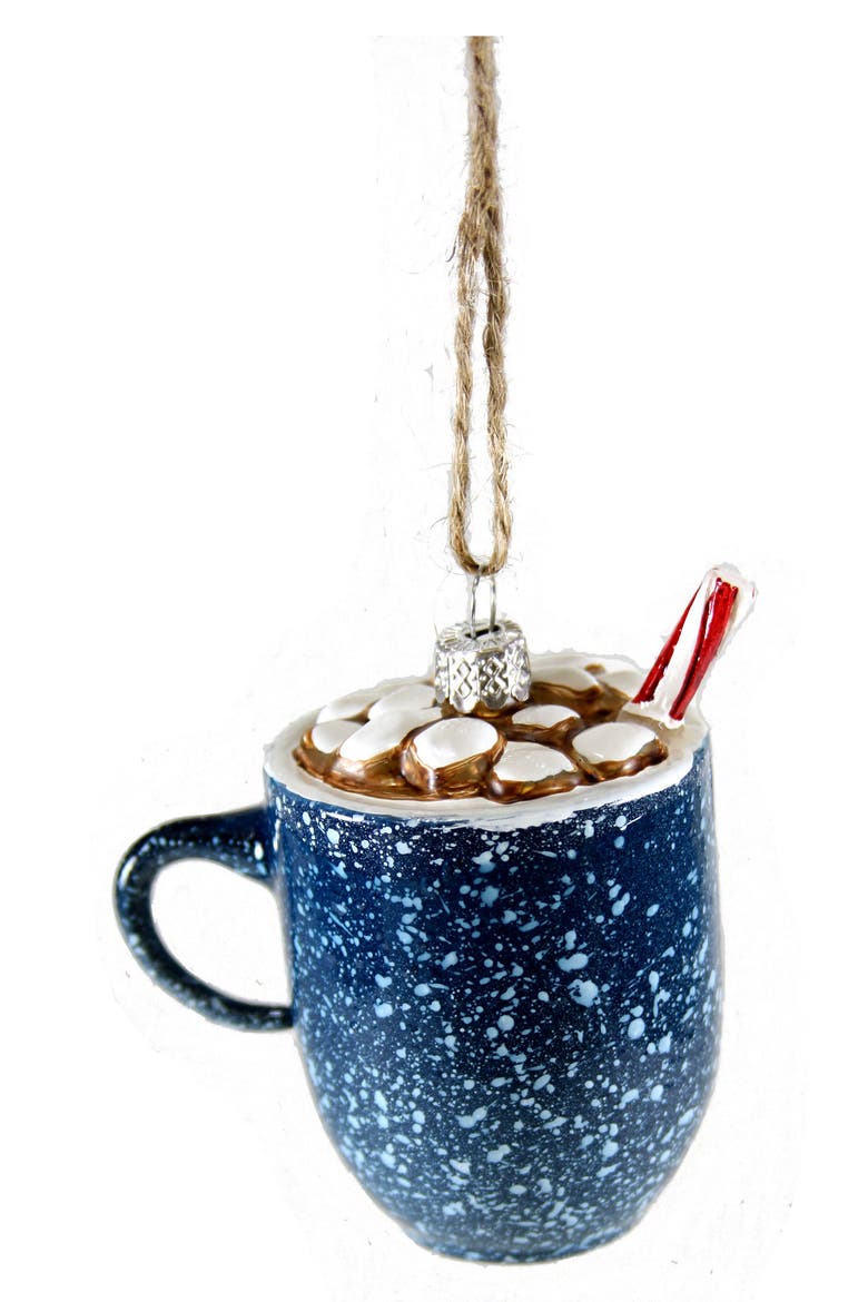 Campfire Cocoa Mug Ornament, Main, color, BLUE/ BROWN MULTI