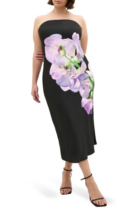 Amari Floral Strapless Maxi Dress (Plus)