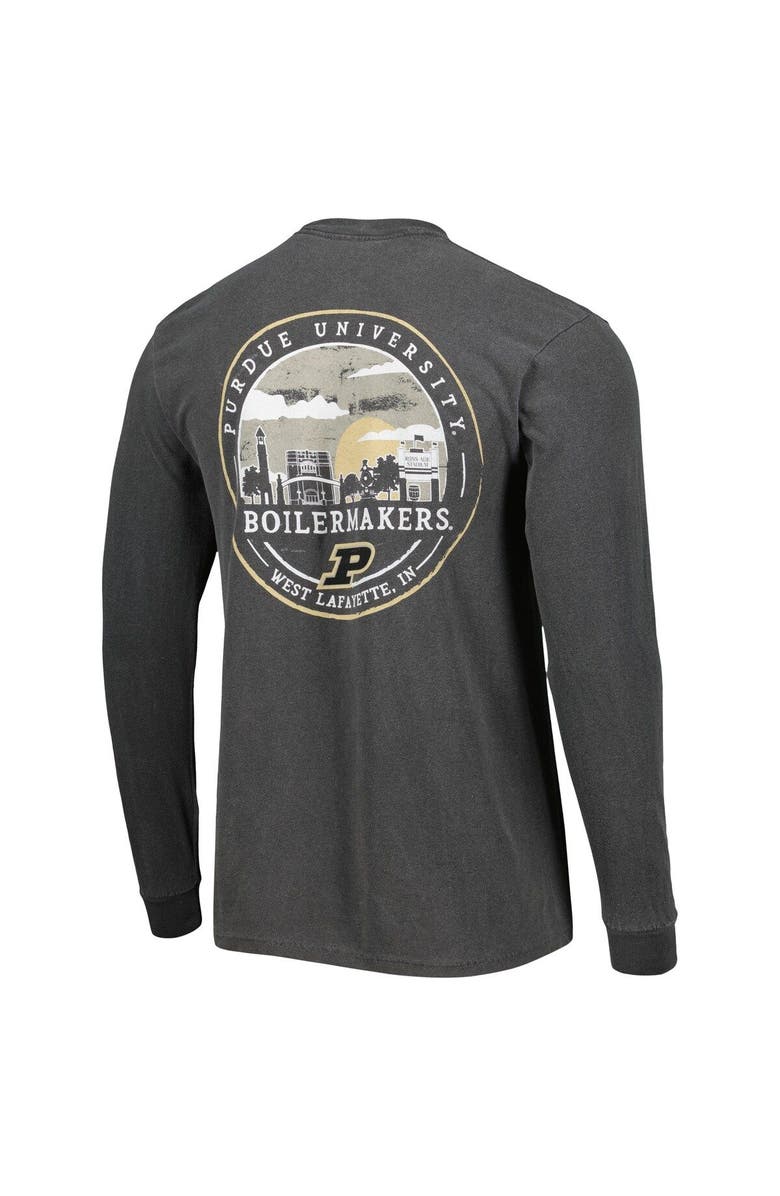 IMAGE ONE Men's Black Purdue Boilermakers Circle Campus Scene Long Sleeve T-Shirt, Alternate, color, Black