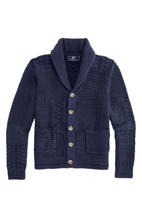 Kids' USA Patchwork Shawl Collar Cotton Cardigan