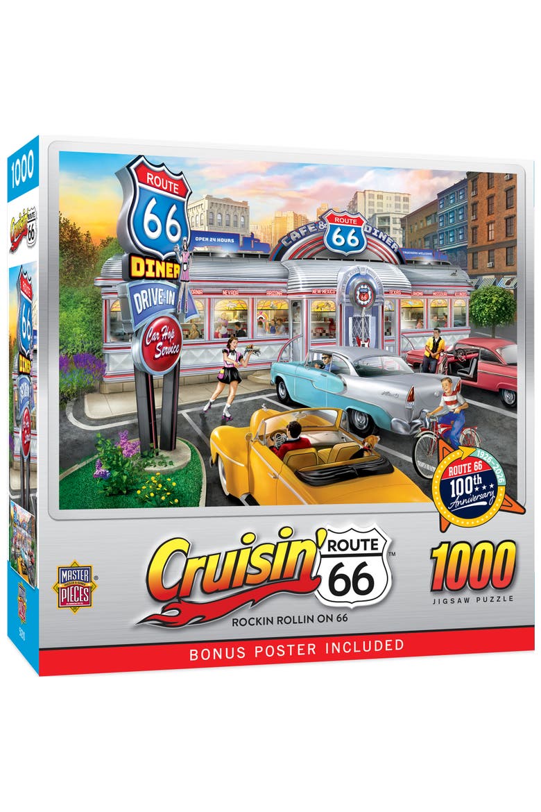 Rockin Rollin on 66 1000 Piece Puzzle, Main, color, Multicolor