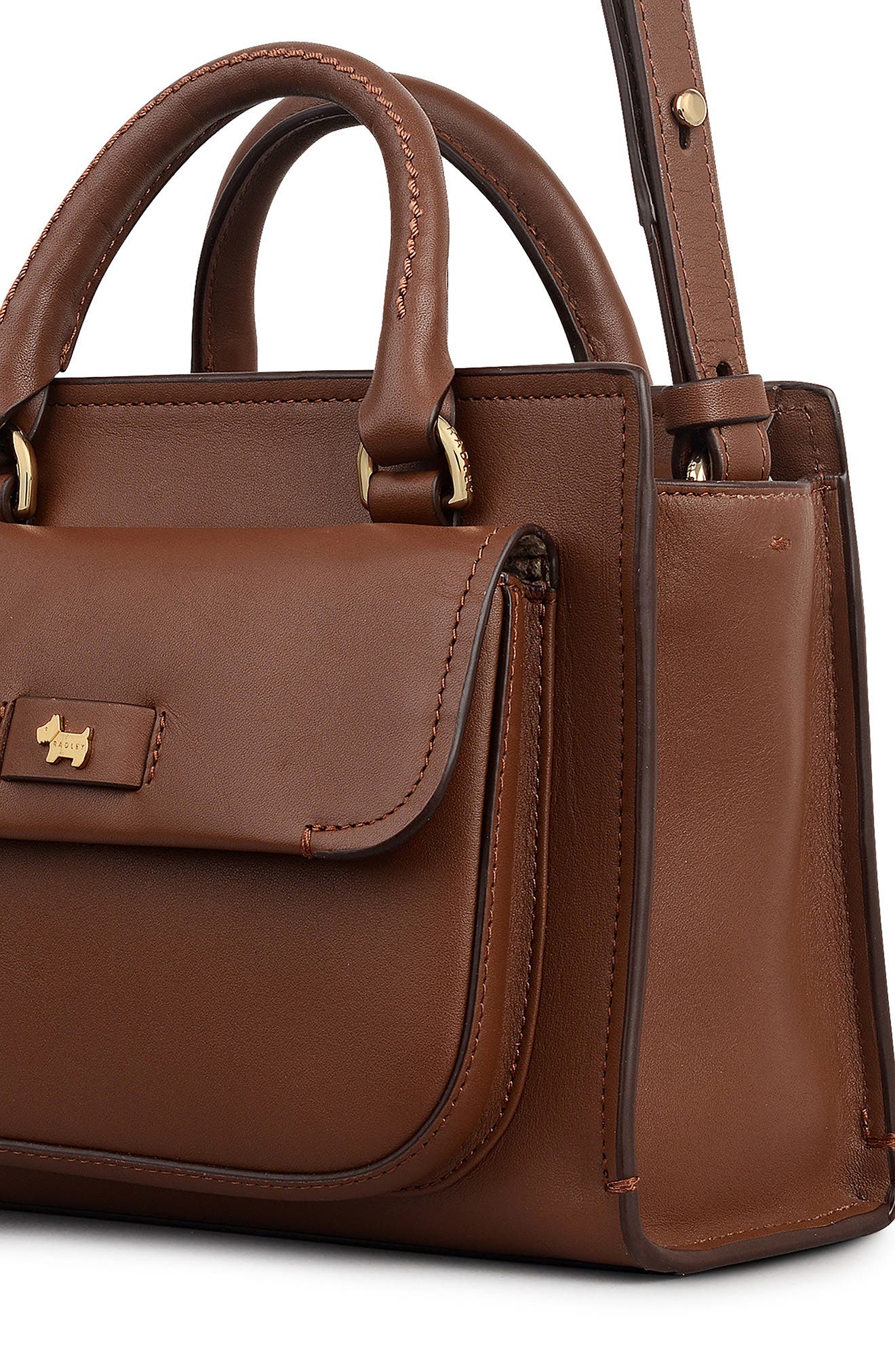 Radley Talbot Way Small Zip Top Leather Satchel, Alternate, color, Cherrywood