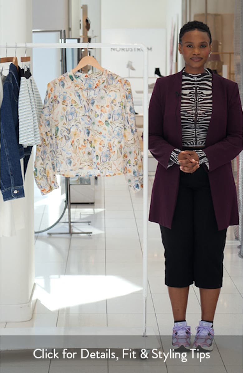 Pressed Flower Print Button-Up Shirt, sales video thumbnail