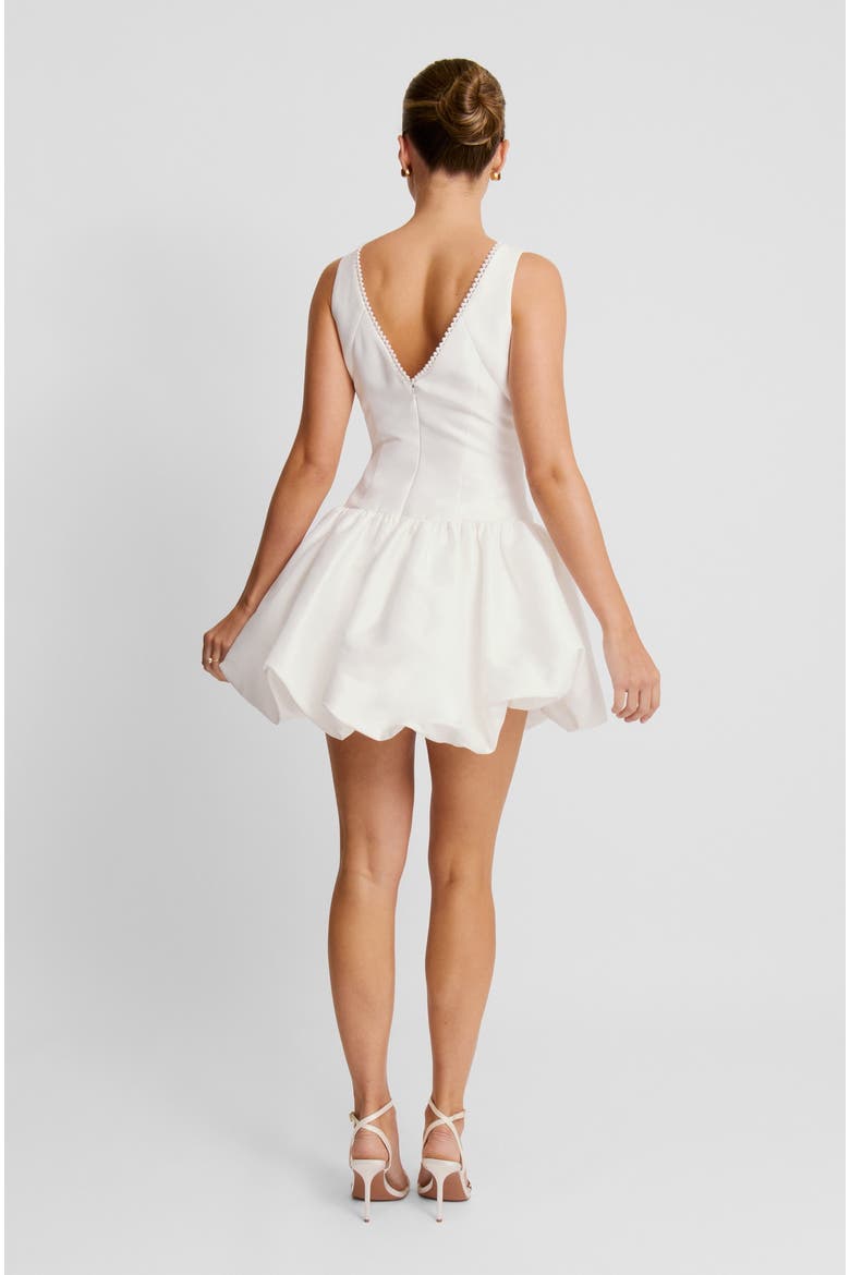 Sleeveless Bubble Hem Mini Dress, Alternate, color, White