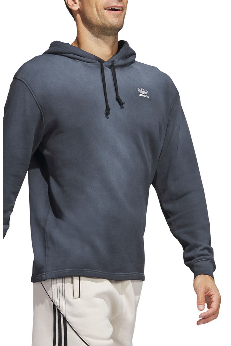Essentials Cotton French Terry Hoodie, Alternate, color, BLACK/ WHITE
