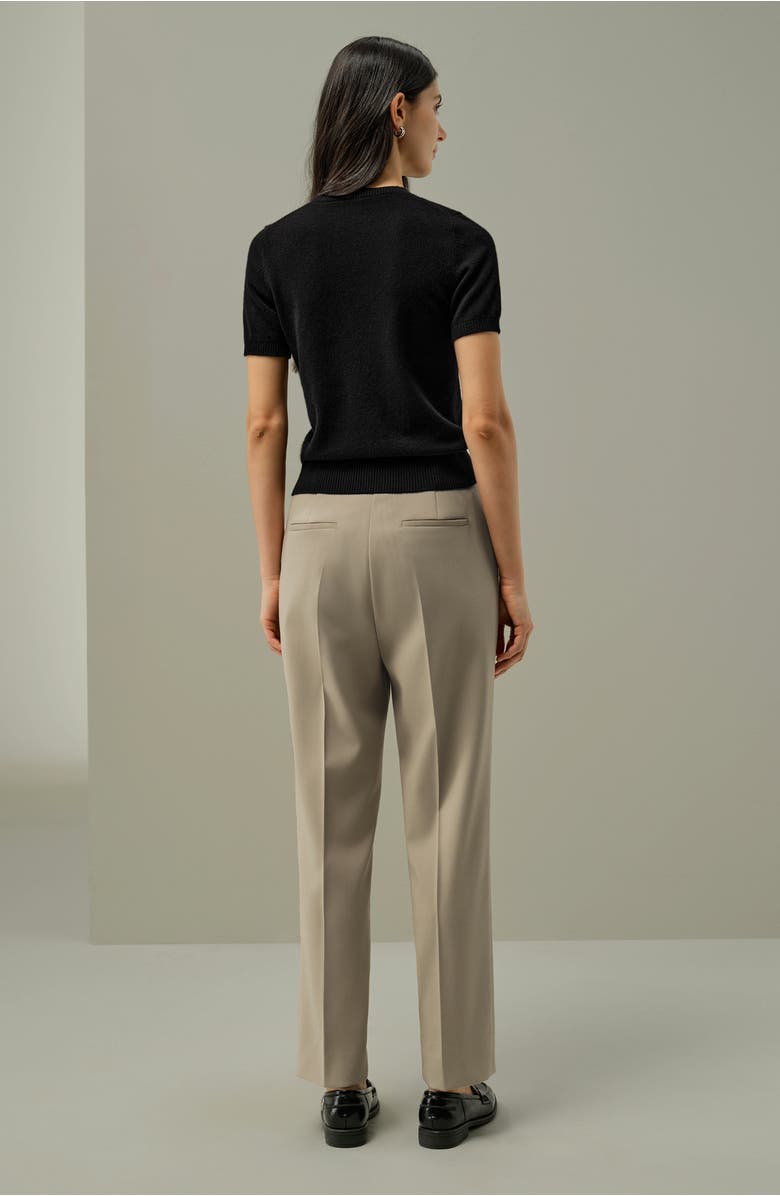 Lilysilk Cashmere Fitted Short Sleeve Top, Alternate, color, Black