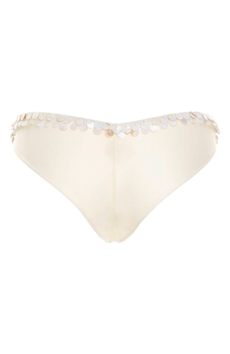 Agua Bendita Lola Kai Paillette BIkini Bottoms, Alternate, color, Beige