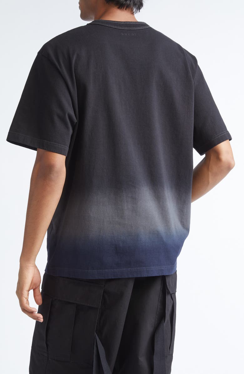 Sacai Garment Dye Cotton Jersey T-Shirt, Alternate, color, Black