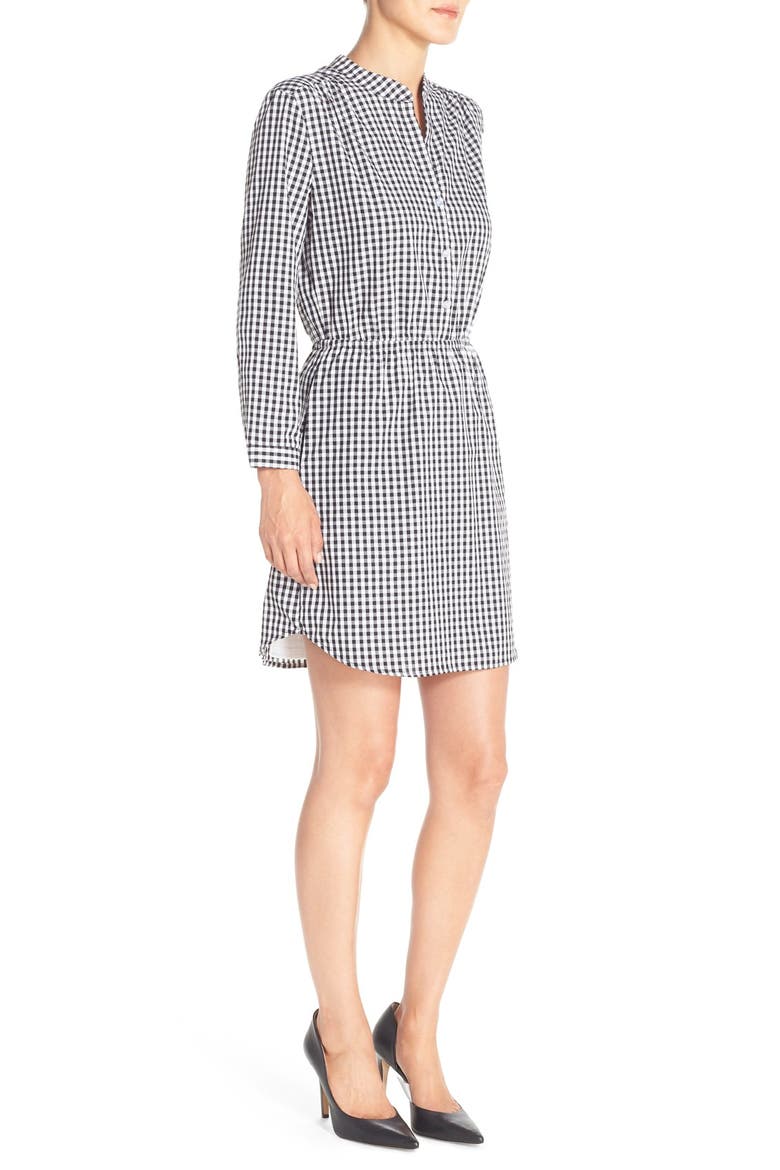 Gingham Woven Shirtdress, Alternate, color, BLACK/ WHITE