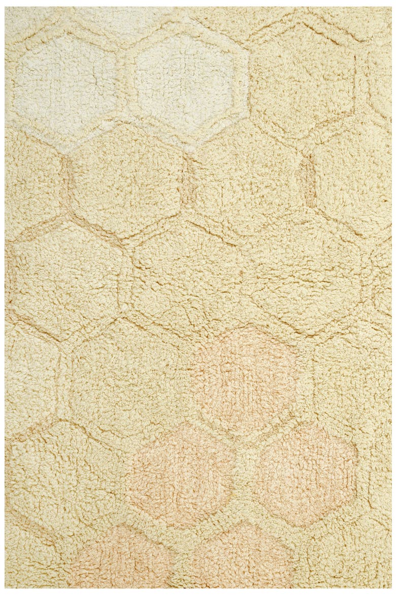 Honeycomb Washable Cotton Blend Rug, Alternate, color, HONEY