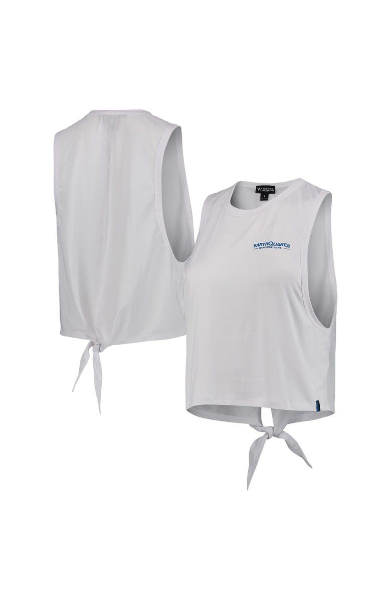THE WILD COLLECTIVE Women's The Wild Collective White San Jose Earthquakes Twist Back Tank Top, Main, color, White