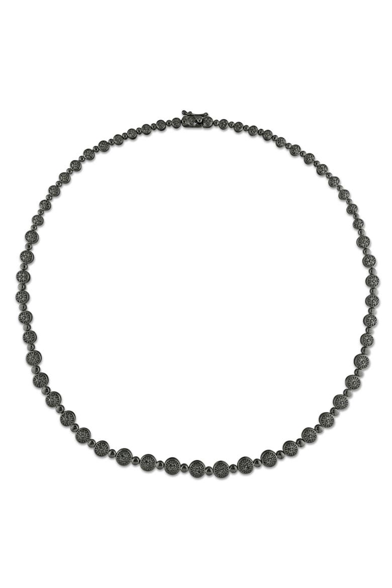 1 CTW Diamond Tennis Necklace Sterling Silver, Alternate, color, Black Diamond