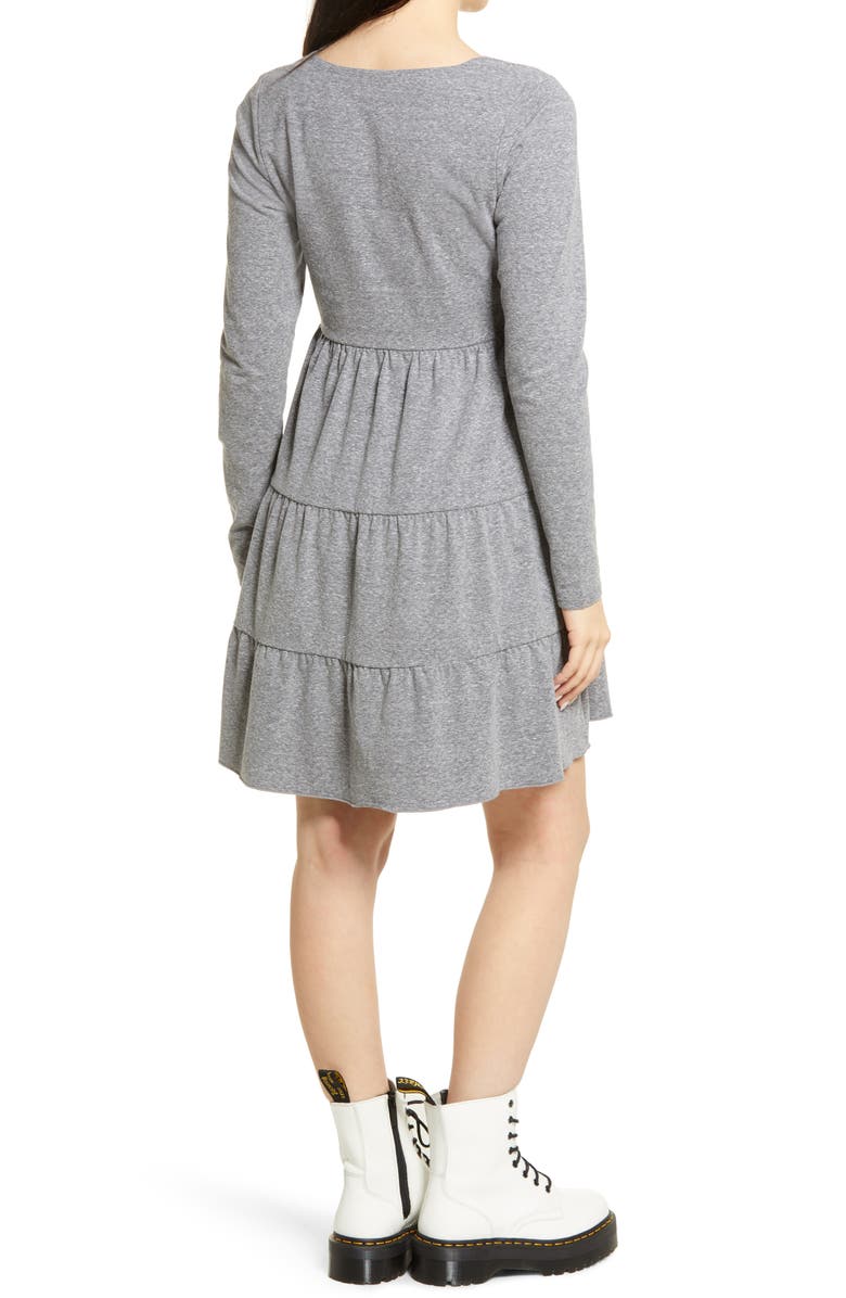 BP. Tiered Long Sleeve Knit Dress, Alternate, color,