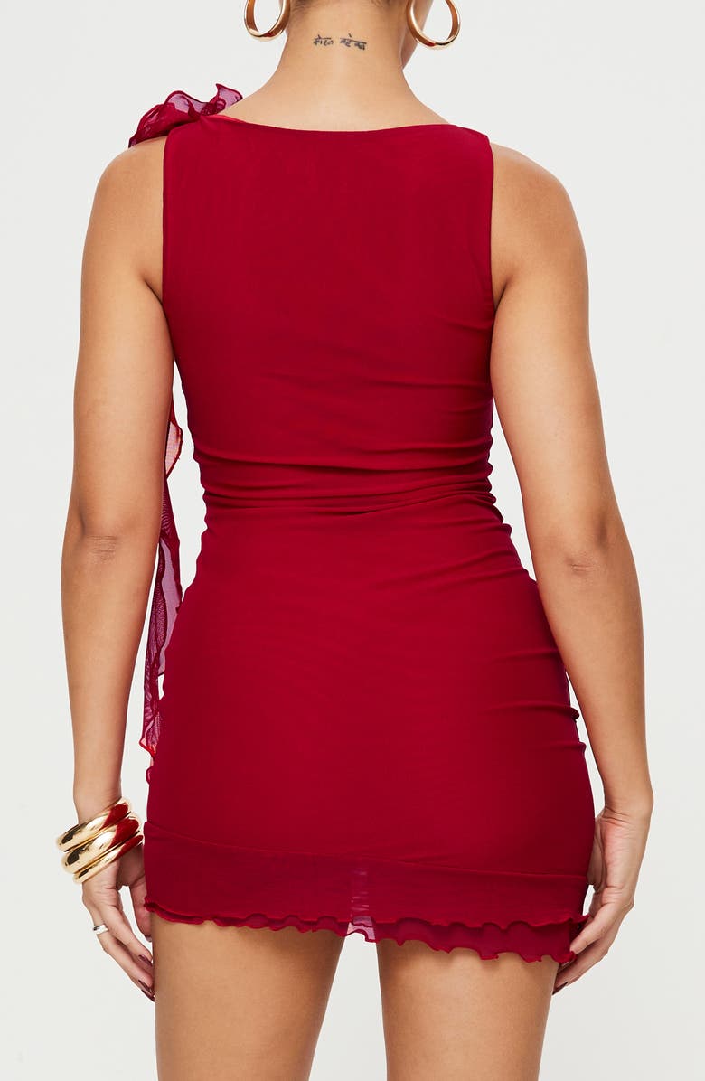 Princess Polly Lorello Lettuce Edge Minidress, Alternate, color, Medium Red