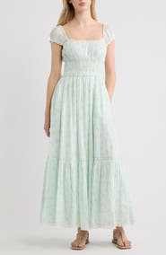 LoveShackFancy Lyssara Smocked Waist Maxi Dress
