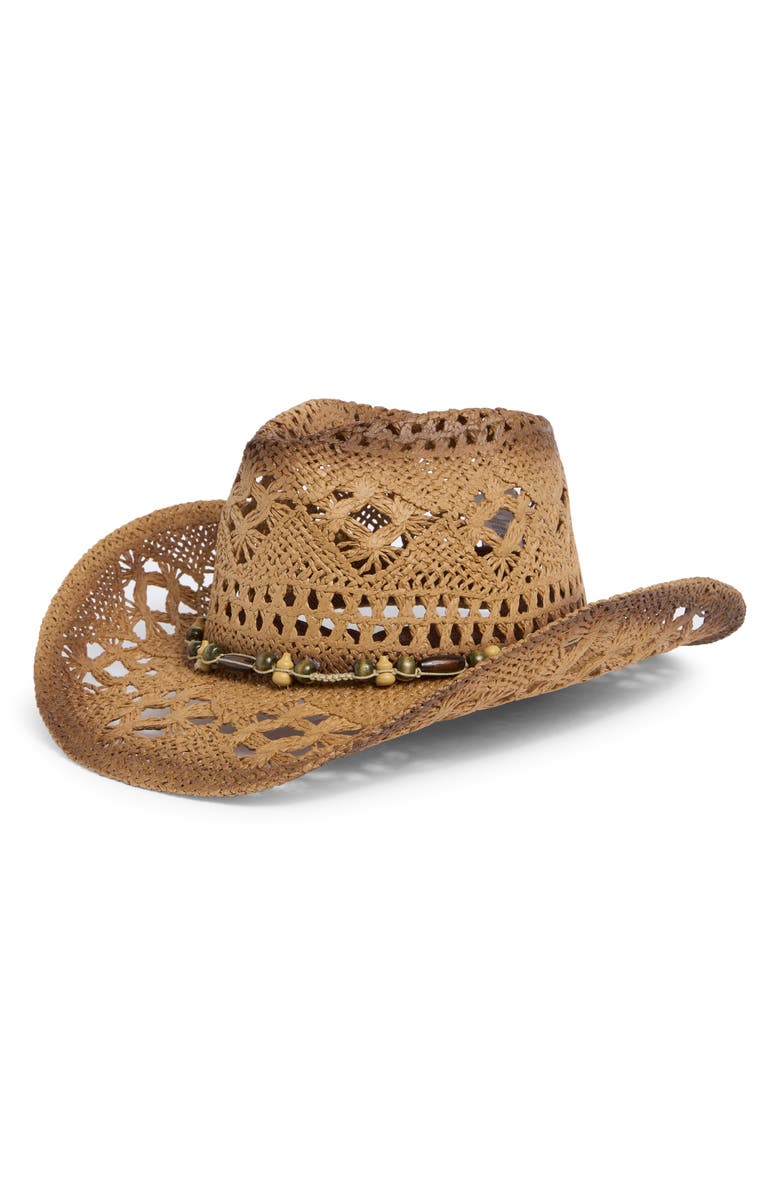 BP. Faded Straw Cowboy Hat, Main, color, Brown