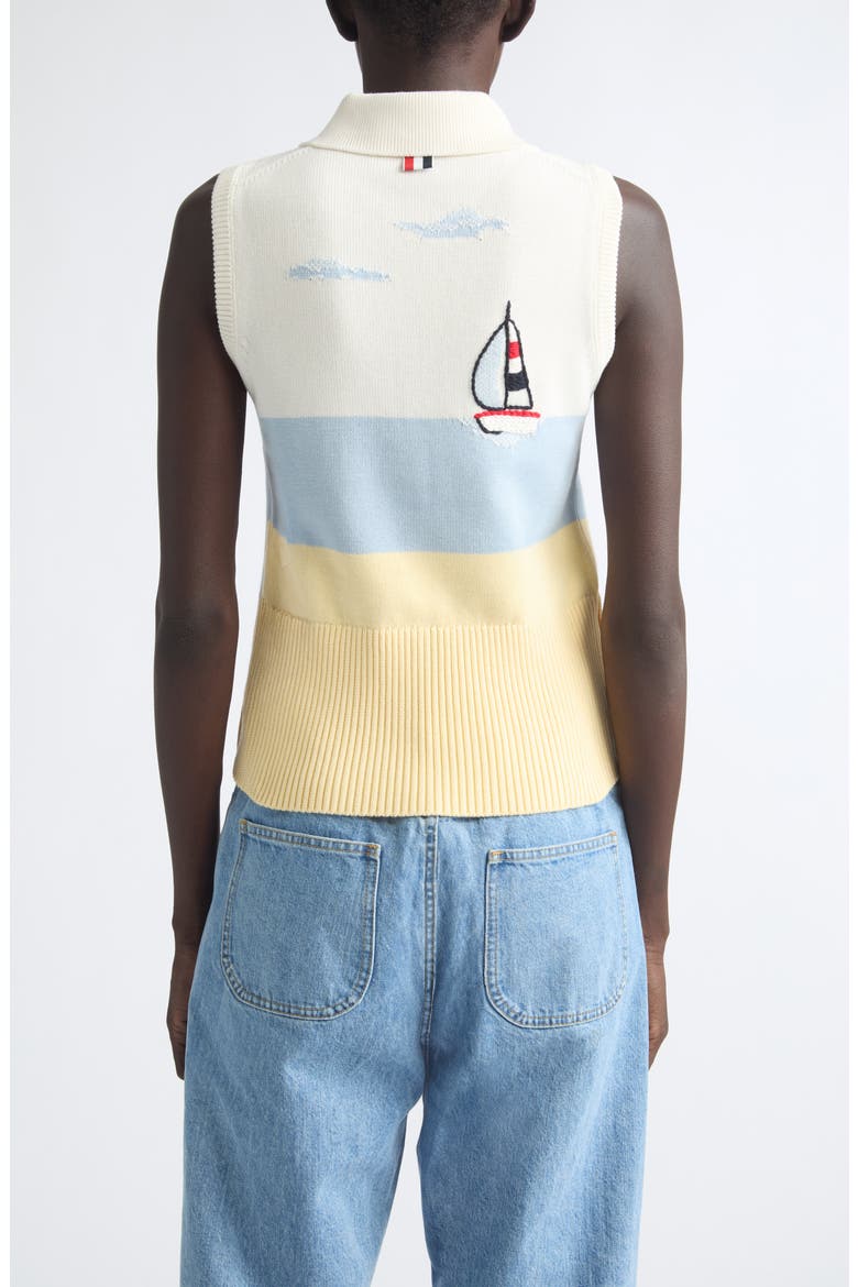 Hand-Embroidered Nantucket Scenic Jersey Tank, Alternate, color, WHITE