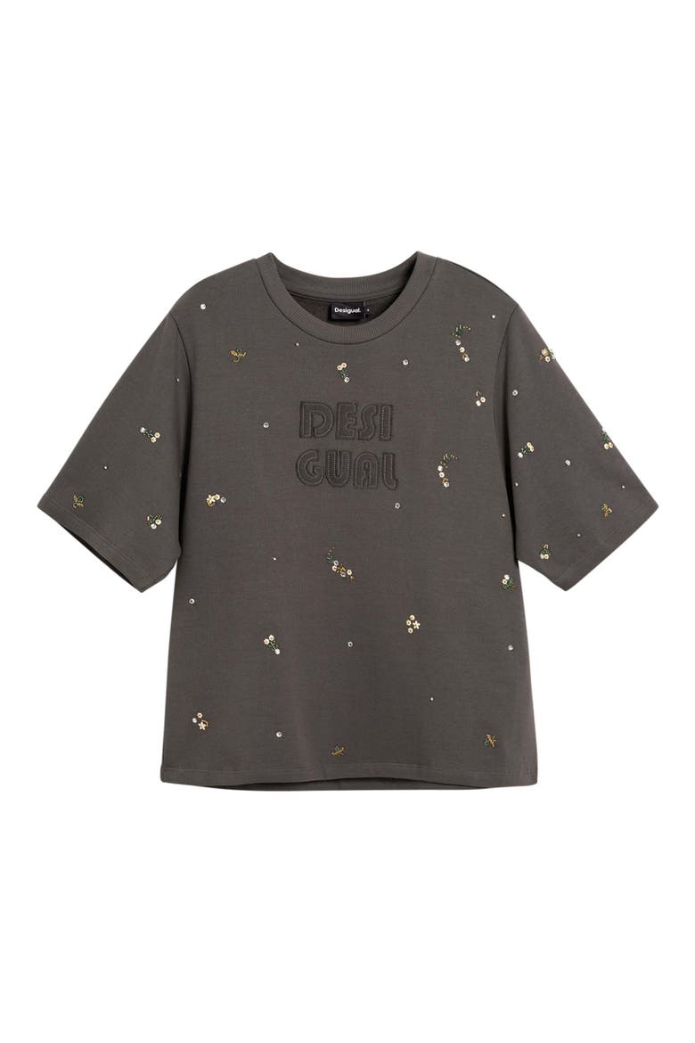 Logo Appliqué T-Shirt, Alternate, color, GRAY