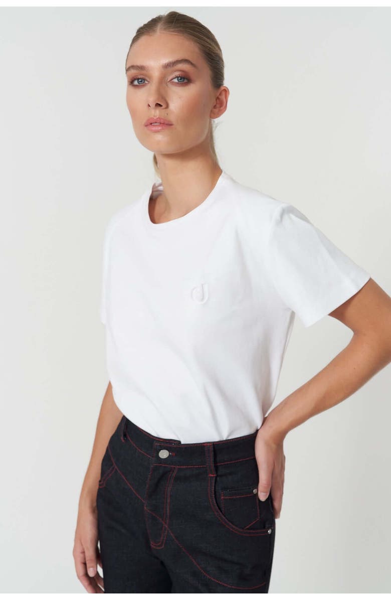 Jendue J Logo Oversize Basic T-Shirt, Main, color, Black